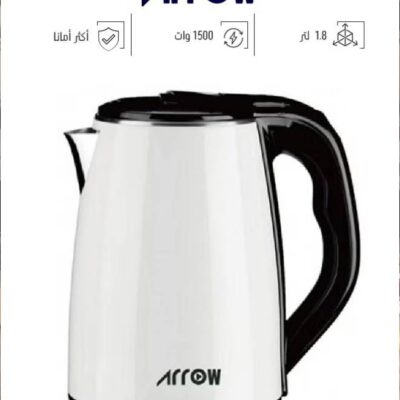 ارو كاتيل كهربائى 1.8 لتر 1500 وات بلاستيك مقاوم للحراره ابيض RO-18LKT