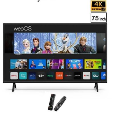 سرين شاشه مقاس 75 بوصه 4K سمارت ويب اس مع ريموت ماجيك SRET-75S4KW1
