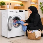 ⁦فالكون غسالة اوتوماتيك فتحة امامية 8 كيلو غسيل 16 برامج ابيض FL408TW⁩ - الصورة ⁦3⁩