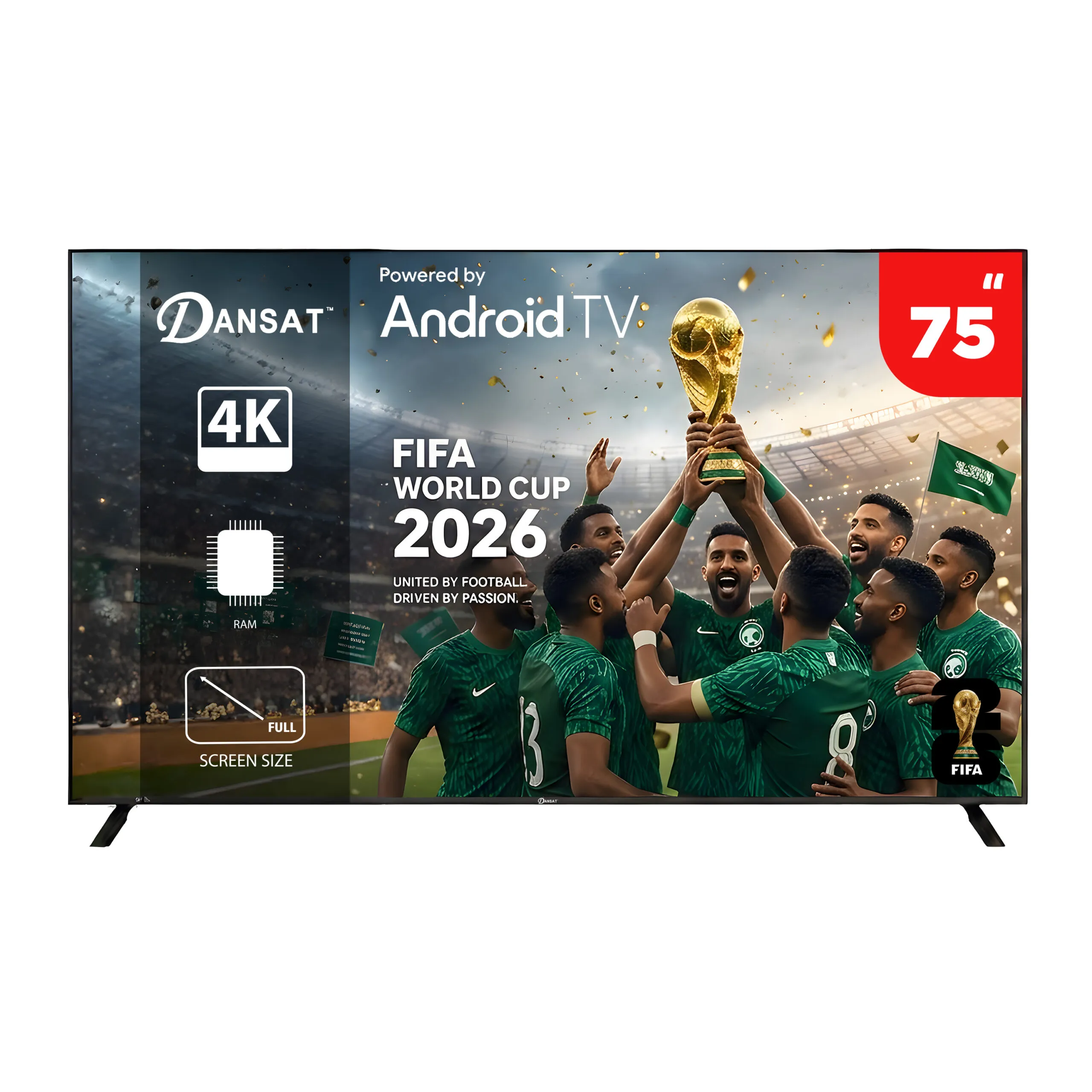 دانسات شاشه مقاس 75 بوصه 4k سمارت اندرويد DTD75BU