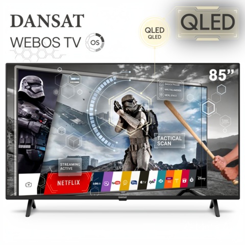 دانسات شاشه 85 بوصه QLED سمارت ويب اوس + حامل جدارى DTQ85UWS