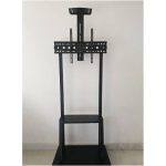 ⁦فيندو طاولة شاشة مزودة بعجلات لسهولة الحركة مناسبة للشاشات مقاس 65 بوصة أسود VID-2100⁩ - الصورة ⁦3⁩