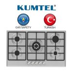 كومتيل سطح بلت ان غاز تركى 60*90 سم زجاج 5 عيون شبك ثقيل مفاتيح تحكم امامية اسود M9-50BTF