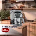 ⁦ارو ماكينة صنع القهوة بسعة 1.2 لتر باللونين الأسود والرمادي الداكن RO-125CMD⁩ - الصورة ⁦5⁩