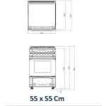 ⁦فريش فرن غاز 55 * 55 سم 4 عيون امان كامل صنع في مصر FSC5555⁩ - الصورة ⁦5⁩