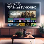 ⁦ارو شاشة 75 بوصة 4K سمارت ويب اوس مع ريموت ماجيك RO-75LPW⁩ - الصورة ⁦2⁩