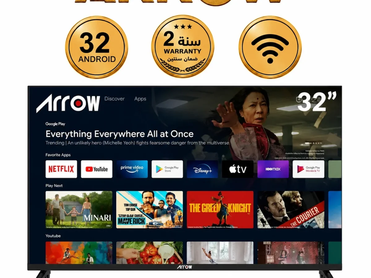 ارو شاشه 32 بوصة سمارت اندرويد 14 بدون اطار RO-32LPS