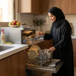 ⁦ميديا غسالة صحون 14 مكان 3 رفوف 10 برامج واى فاى فضى WQP14W5233CS⁩ - الصورة ⁦4⁩