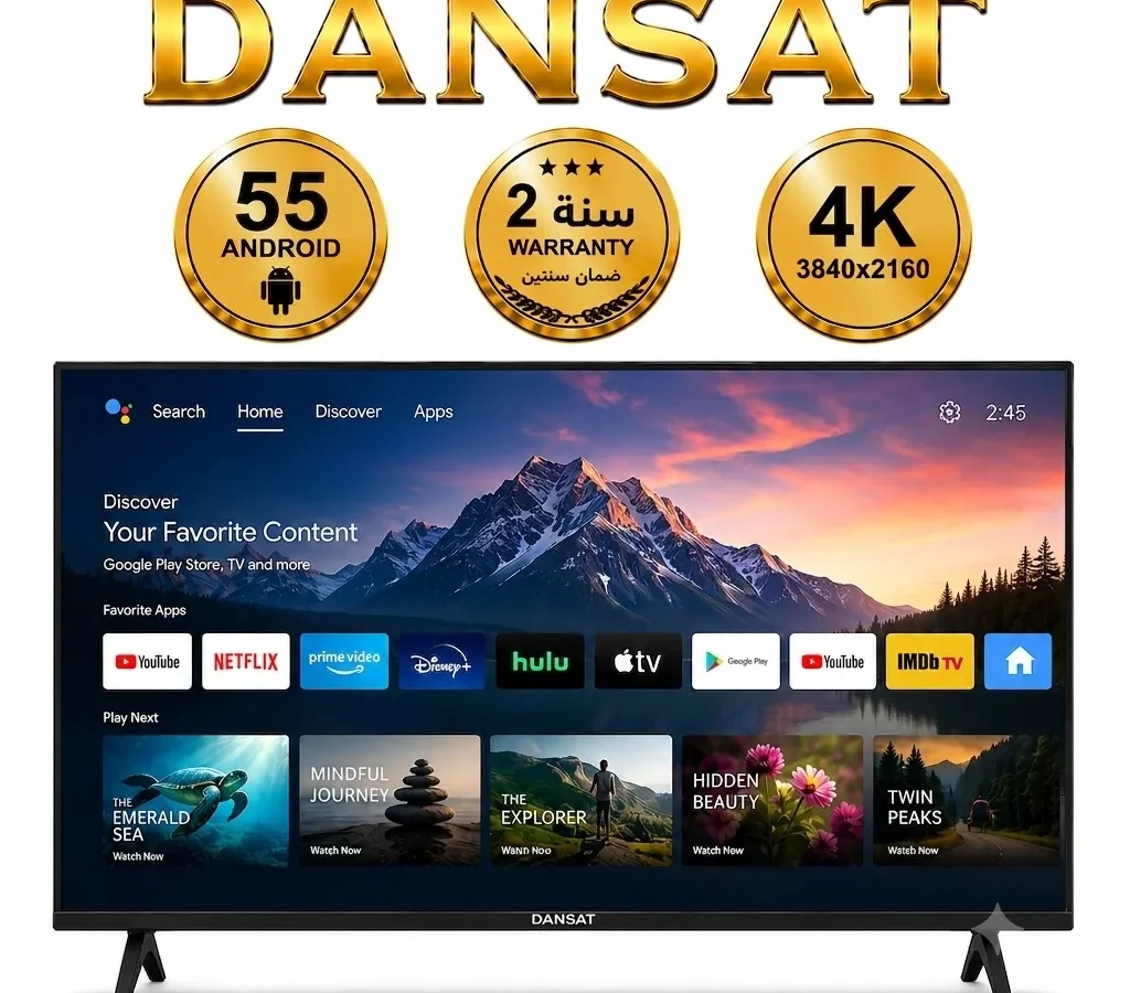 دانسات شاشه مقاس 55 بوصه 4k سمارت اندرويد DTD55BU