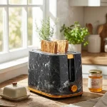 ⁦كولين توستر 900 واط 2 شريحة رخامى رمادى 800104008⁩ - الصورة ⁦2⁩