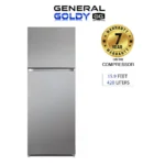 جنرال جولدى ثلاجة بابين 15.9 قدم 420 لتر ستيل سلفر GR425NF