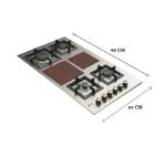 ⁦كتشن لاين سطح بلت إن 4 عيون غاز + 2 عين سيراميك 90 سم استيل صنع في ايطاليا J5022⁩ - الصورة ⁦2⁩