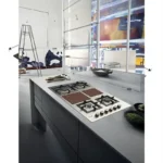 ⁦كتشن لاين سطح بلت إن 4 عيون غاز + 2 عين سيراميك 90 سم استيل صنع في ايطاليا J5022⁩ - الصورة ⁦4⁩