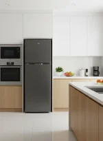 ⁦ثلاجة ببابين - 7.4 قدم مكعب - 210 لتر - تبريد عالي الكفاءة - فضي داكن - DAN740DF-S⁩ - الصورة ⁦5⁩