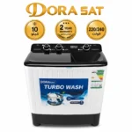 دورا سات غسالة ملابس حوضين 10 كيلو ابيض * اسود DS10TWM