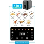 ⁦بلاك اند ديكر قلاية هوائية سعة 8 لتر - طاقة 1700 واط اسود SAF80-B5⁩ - الصورة ⁦6⁩