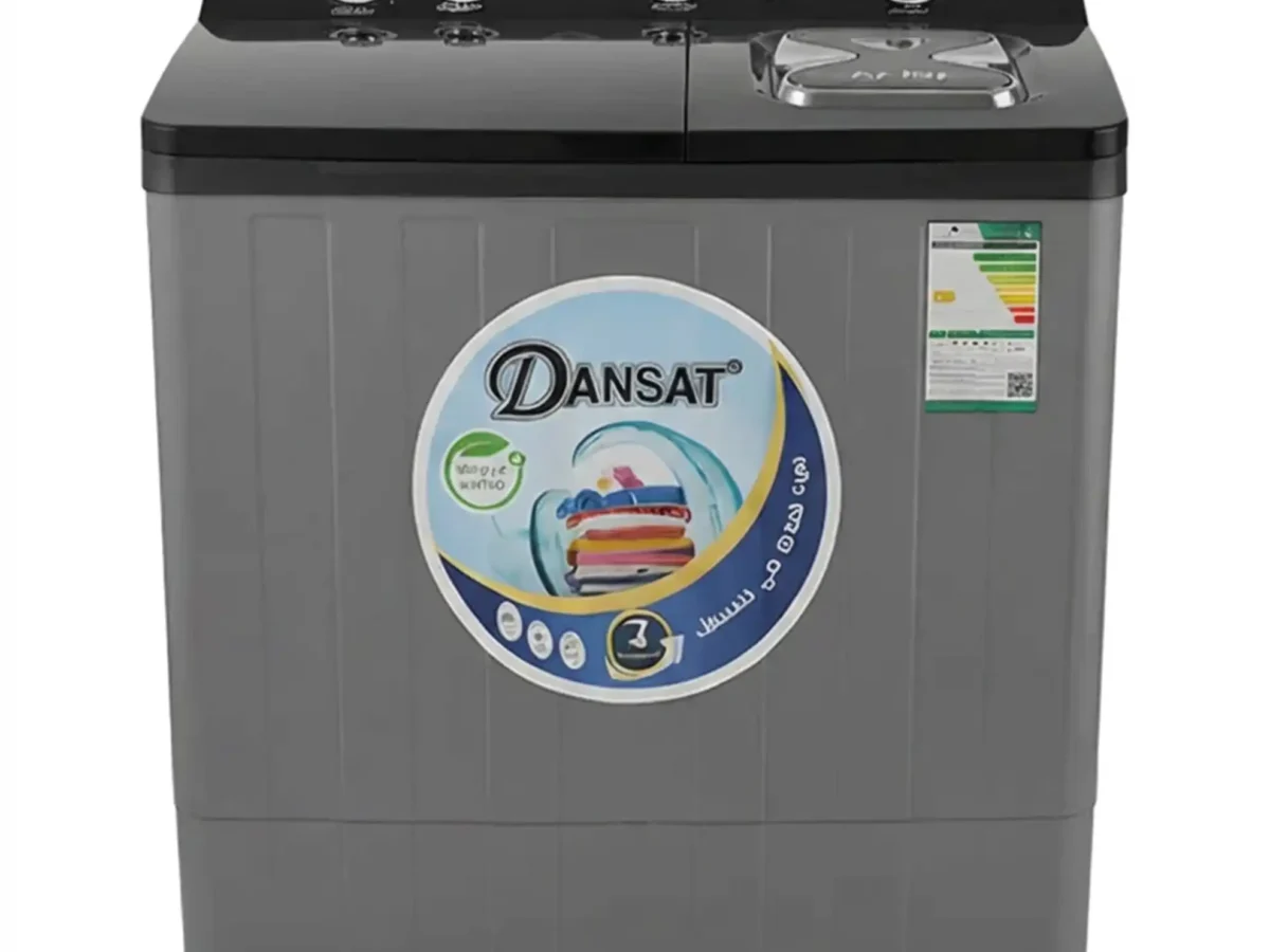 دانسات غسالة حوضين 18 كيلو رمادى بغطاء اسود DAN18TW