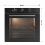 ⁦كومتيل فرن بلت ان كهرباء تركى مقاس 60*60 سم قوة 1600 واط 56 لتر 8+1 برامج اسود B66-SF2E⁩ - الصورة ⁦2⁩