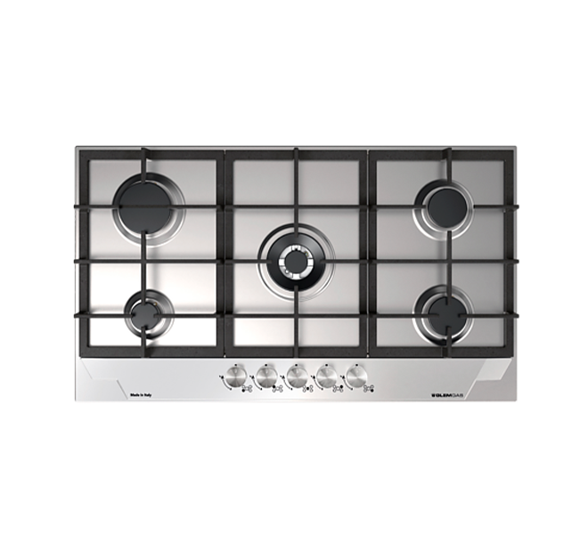 سطح جليم غاز بلت-إن 5 عيون غاز 86سم القواعد من زهر الحديد GTD955HIX