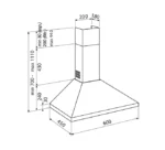 ⁦شفاط جليم غاز هرمي بلت-إن 60سم قوة الشفط 436م3/ساعة GHP640IX⁩ - الصورة ⁦3⁩