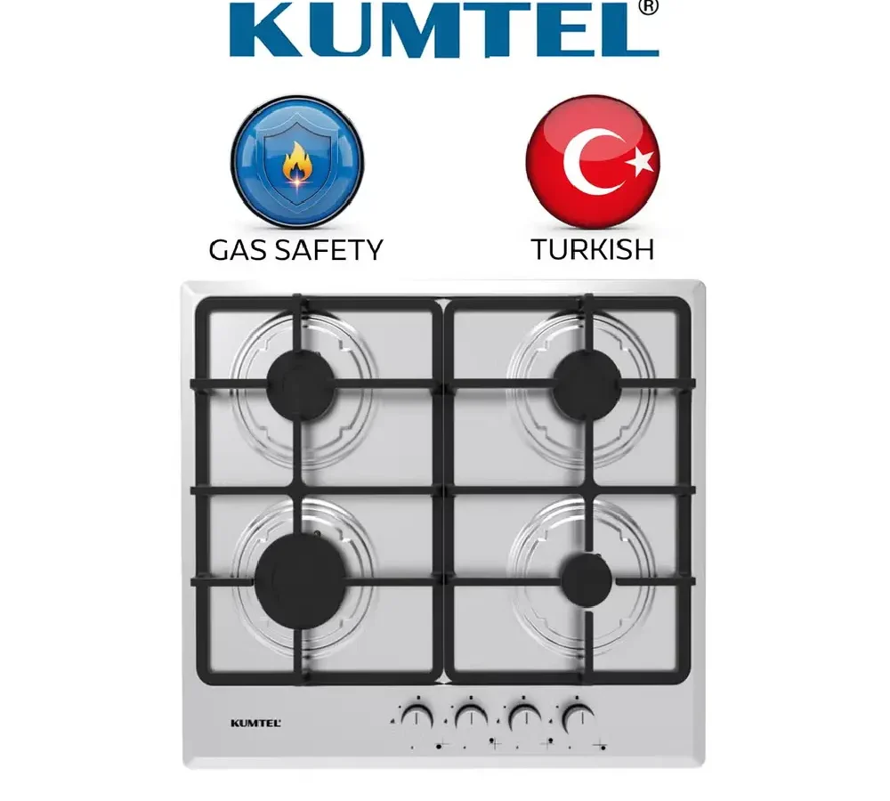 كومتيل سطح بلت ان غاز تركى 60*60 سم 4 عيون شبك ثقيل مفاتيح تحكم امامية 518608 استيل M6-40BF/H