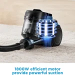 ⁦ميديا مكنسة كهربائية بدون كيس سلكية – 2 لتر – 1800 واط – أزرق – MC08MEBU⁩ - الصورة ⁦4⁩