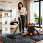 ⁦كولين مكنسة كهربائية برميل – شفط جاف ورطب – 20 لتر – 1600 واط – أسود * برتقالى – 806101010⁩ - الصورة ⁦2⁩