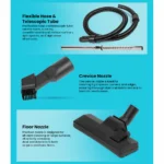 ⁦كولين مكنسة كهربائية برميل – شفط جاف ورطب – 20 لتر – 1600 واط – أسود * برتقالى – 806101010⁩ - الصورة ⁦3⁩