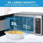 ⁦ميديا ميكرويف مع شواية 31 لتر، 1000 واط، فضي - EG131BS⁩ - الصورة ⁦5⁩