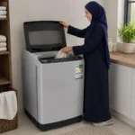 ⁦كيون غسالة اوتوماتيك علوية 10 كيلو 8 برامج سلفر KWM100/2039JW⁩ - الصورة ⁦4⁩