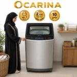 ⁦اوكارينا غسالة اوتوماتيك علوية 7 كيلو 10 برامج موتور نحاس سلفر OCRWMOU1670B⁩ - الصورة ⁦2⁩