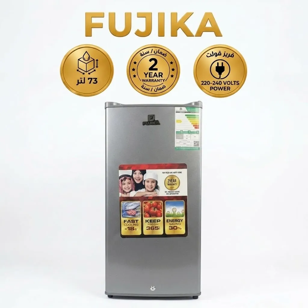 فوجيكا ثلاجة باب واحد 2.6 قدم 73 لتر بفريزر داخلى فضى FJK-300R