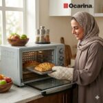 ⁦اوكارينا فرن كهربائى 80 لتر 2400 واط بطبقة غير لاصقة وباب دبل جلاس ابيض OCROVNSDB800⁩ - الصورة ⁦2⁩