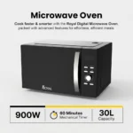 ⁦رويال فرن ميكروويف شاشة رقمية سعة 30 لتر 950 واط اسود  RA-30XDG⁩ - الصورة ⁦3⁩