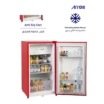 ⁦ارو ثلاجة صغيرة باب واحد 84 لتر 3 قدم فريزر داخلى احمر RO-100RDKR⁩ - الصورة ⁦3⁩