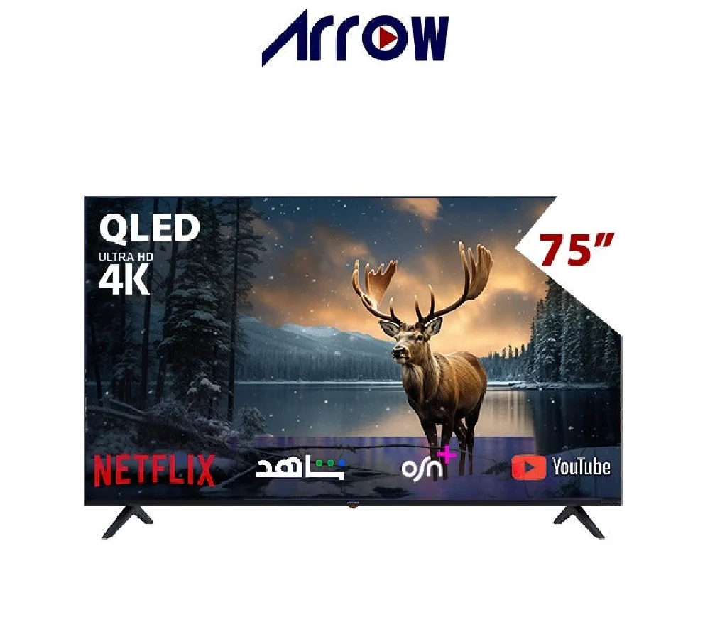 ارو شاشة 75 بوصة 4K QLED بنظام اندرويد سمارت RO-75LCQ
