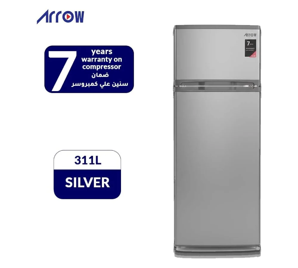 ارو ثلاجة بخار بابين 11 قدم 311 لتر سلفر RO2-490L