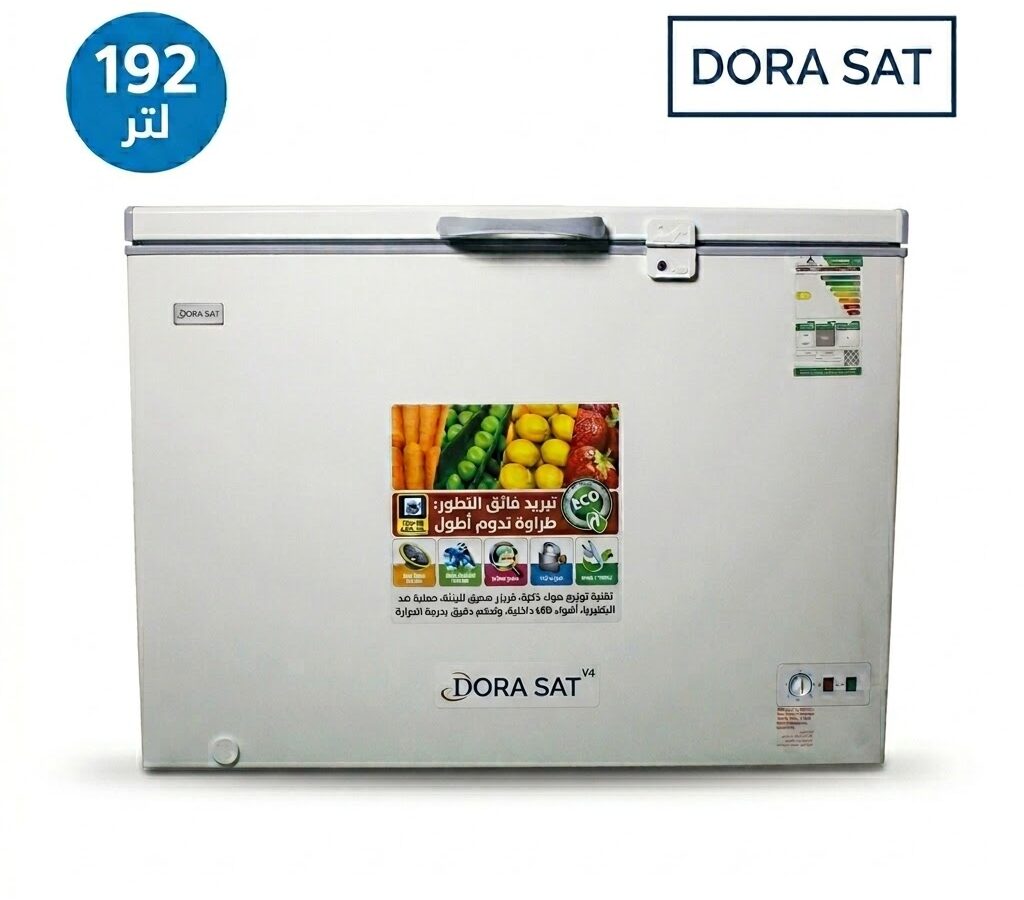 دورا سات فريزر أفقي 192 لتر – 6.8 قدم مكعب – أبيض – DS200FW