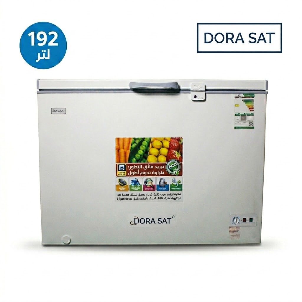 دورا سات فريزر أفقي 192 لتر – 6.8 قدم مكعب – أبيض – DS200FW