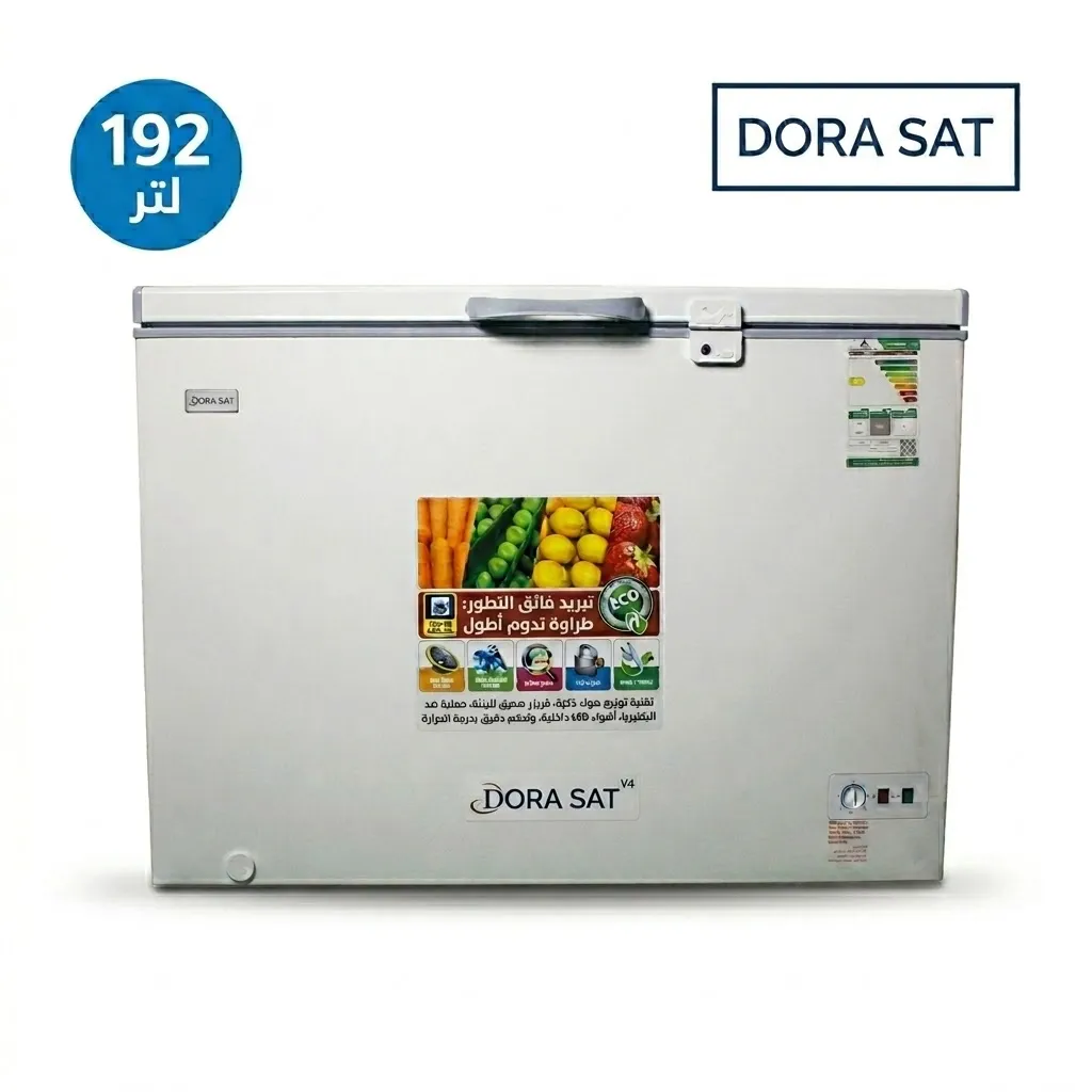 دورا سات فريزر أفقي 192 لتر – 6.8 قدم مكعب – أبيض – DS200FW