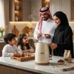 ⁦تايفون غلاية مياه كهربائية 2200 واط 1.7 لتر 304 استالس يد خشب اوف وايت TY-01-003 OW⁩ - الصورة ⁦4⁩