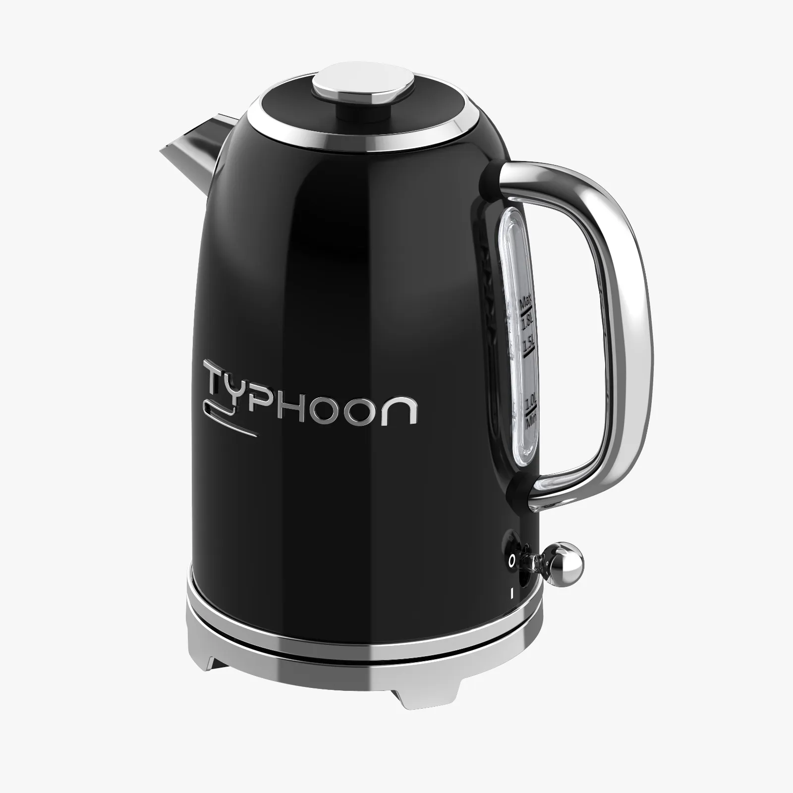 ⁦تايفون غلاية مياه كهربائية 2200 واط 1.8 لتر 304 استالس اسود TY-01-001 B⁩ - الصورة ⁦2⁩