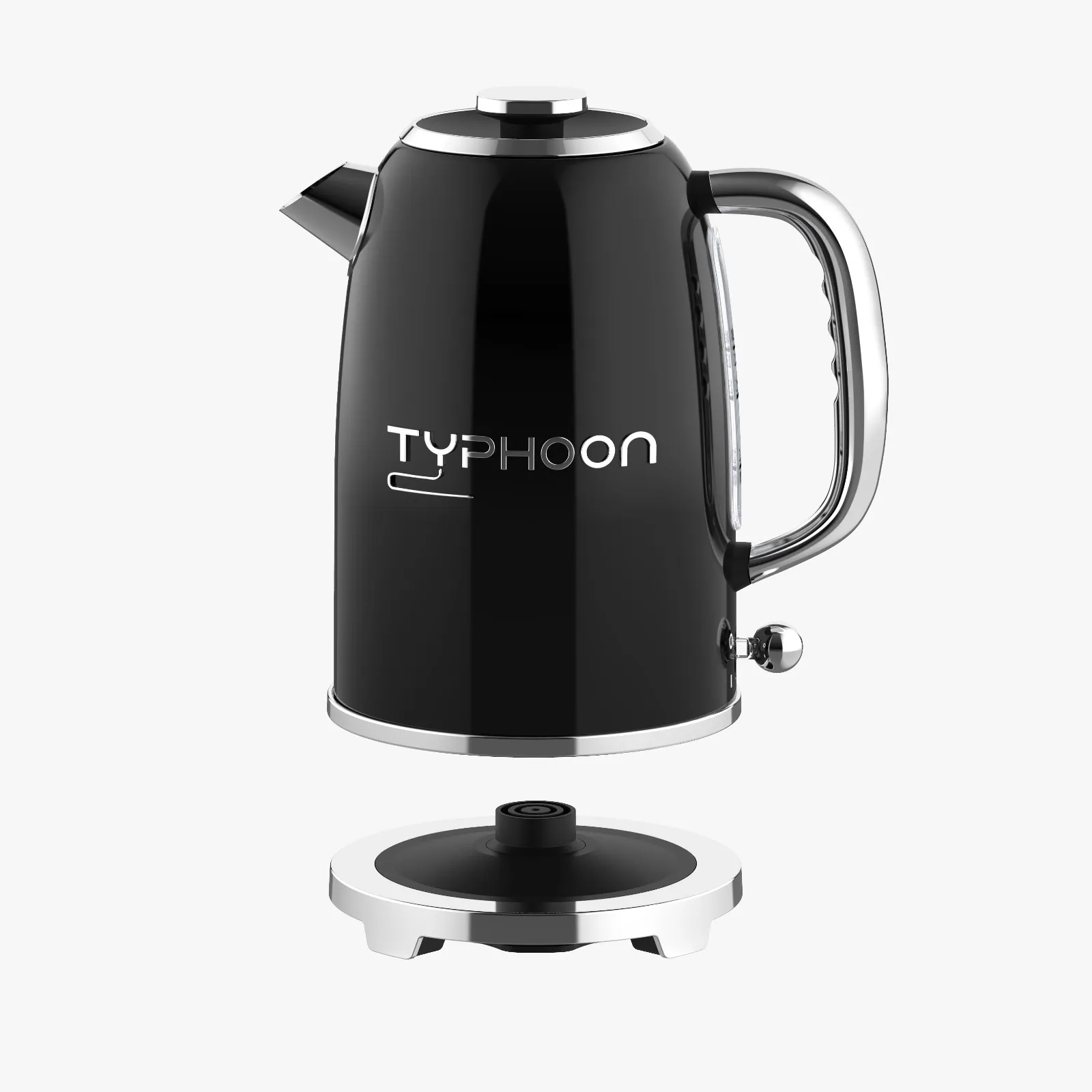 ⁦تايفون غلاية مياه كهربائية 2200 واط 1.8 لتر 304 استالس اسود TY-01-001 B⁩ - الصورة ⁦4⁩