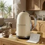 ⁦تايفون غلاية مياه كهربائية 2200 واط 1.8 لتر 304 استالس ديكور اوف وايت TY-01-002 OW⁩ - الصورة ⁦5⁩