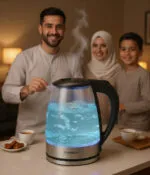 ⁦تايفون غلاية مياة كهربائية زجاجية 1.8 لتر 2200 واط استيل TY-01-008⁩ - الصورة ⁦2⁩
