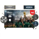دانسات شاشه مقاس 70 بوصه 4K سمارت ويب اوس + حامل جدارى DTD70UWS