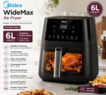 ⁦قلاية هوائية ميديا WideMax سعة 6 لتر بتحكم رقمي – MAD-600F2BPK⁩ - الصورة ⁦2⁩