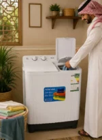 ⁦غسالة ملابس QLD مزدوجة الحوض سعة 7 كجم - لون أبيض - QLWM-7K-TTW⁩ - الصورة ⁦4⁩