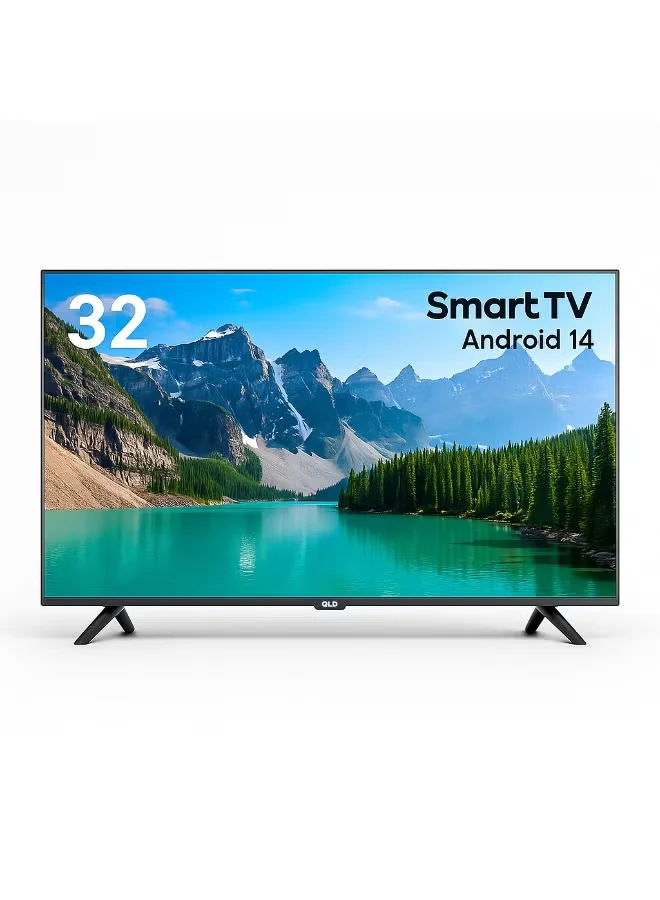 QLD تلفزيون 32 بوصة فريملس سمارت، DLED، Android 14، HD نسبة تباين، زاوية عرض واسعة – QLDT‑32S1