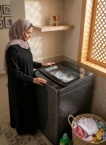 ⁦دانسات غسالة أوتوماتيكية تحميل علوي – سعة 9 كجم – لون رمادي غامق – موديل DANWM9TLP⁩ - الصورة ⁦2⁩